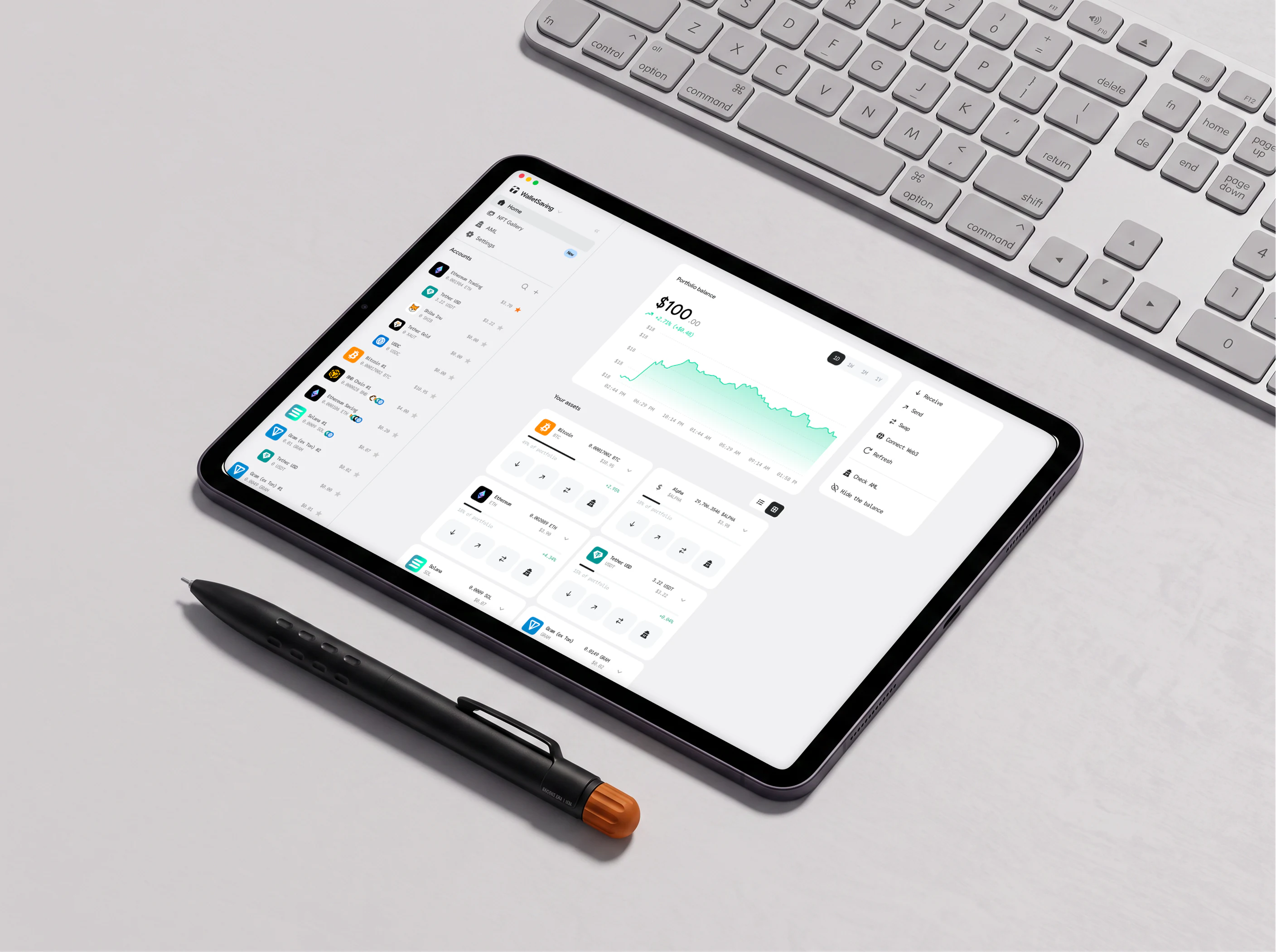 Terius wallet interface